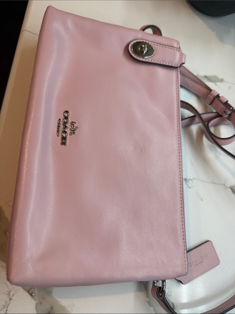 Coach Light Pink Leather Crossbody Bag